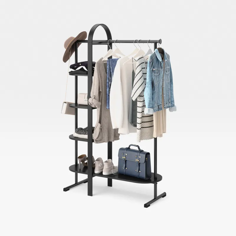 BELLWOOD garment rack black - 167x106cm