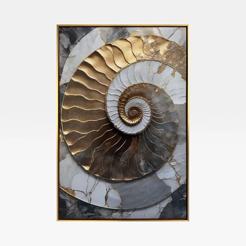 CONCH III framed canvas gold - 63x93cm