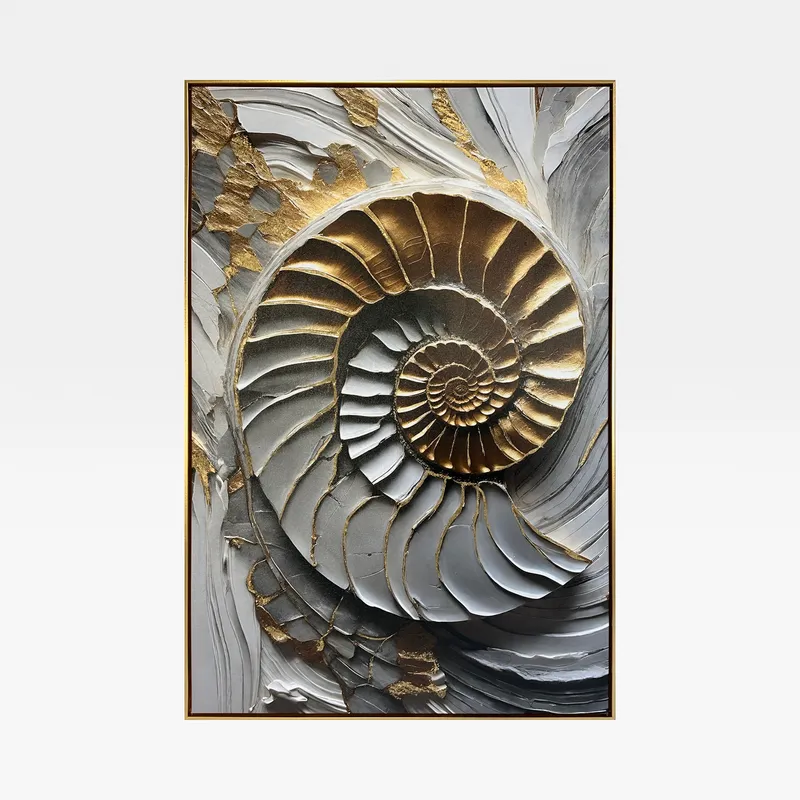 CONCH IV framed canvas gold - 82x122cm