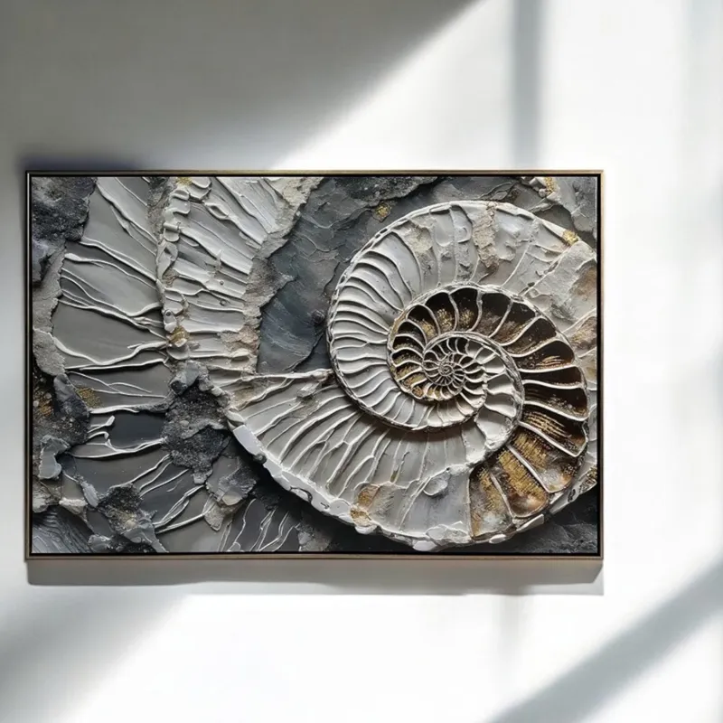 CONCH V framed canvas silver - 122x82cm