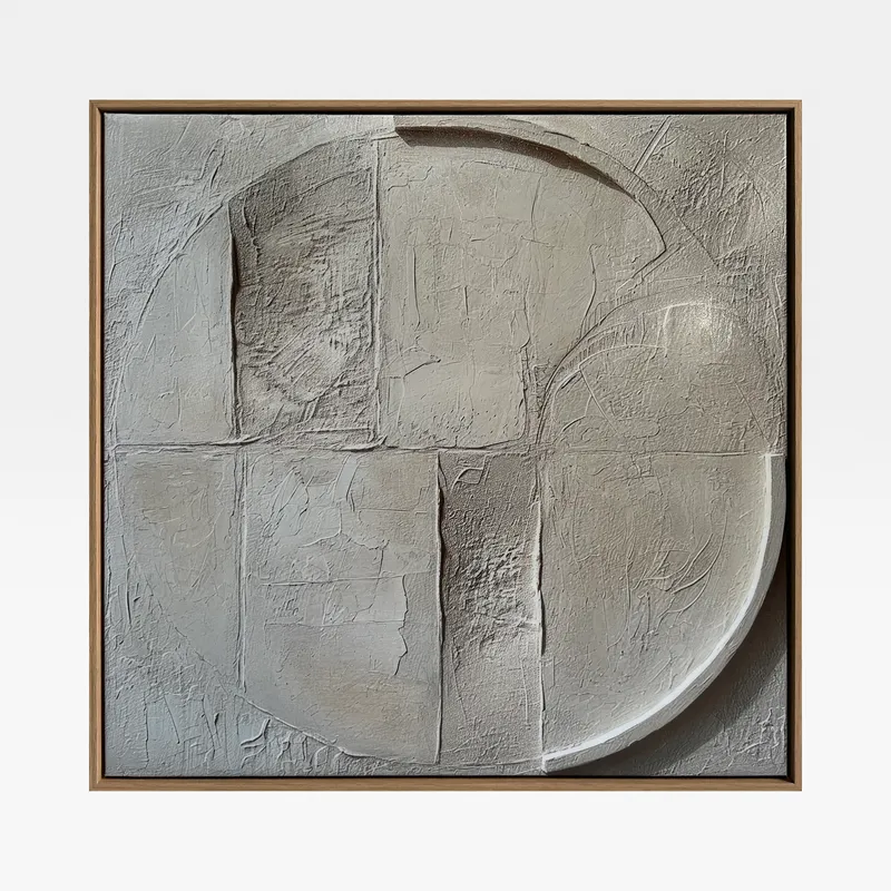 MINIMALIST I framed canvas oak - 62x62cm