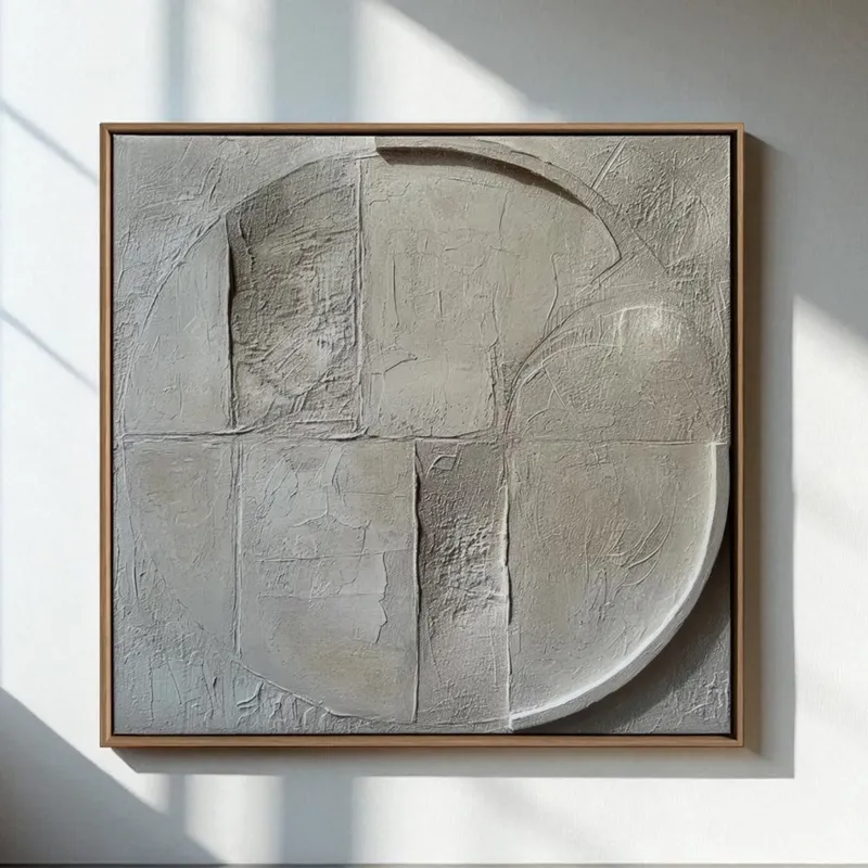 MINIMALIST I framed canvas oak - 62x62cm