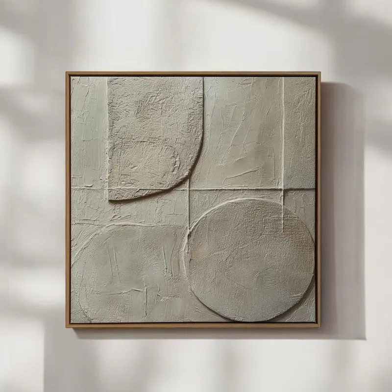 MINIMALIST II framed canvas oak - 62x62cm