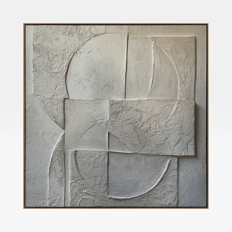 MINIMALIST III framed canvas oak - 123x123cm