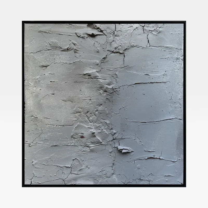 PEACE II framed canvas black - 83x83cm