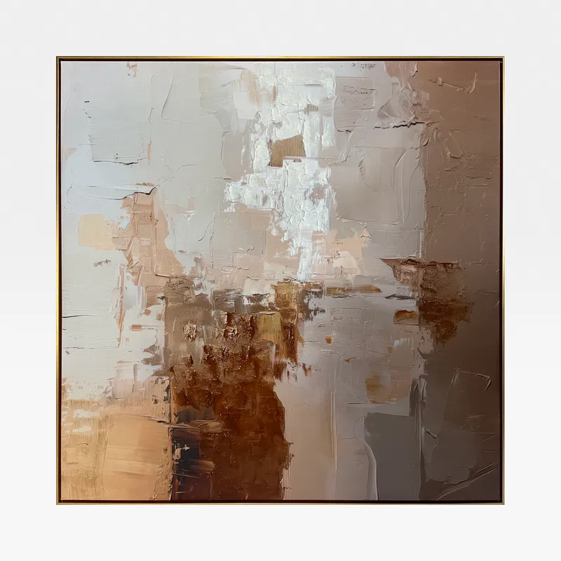 FOLLOW I framed canvas gold - 123x123cm