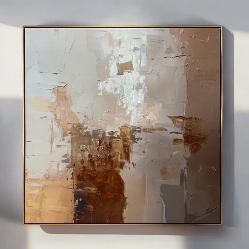 FOLLOW I framed canvas gold - 123x123cm