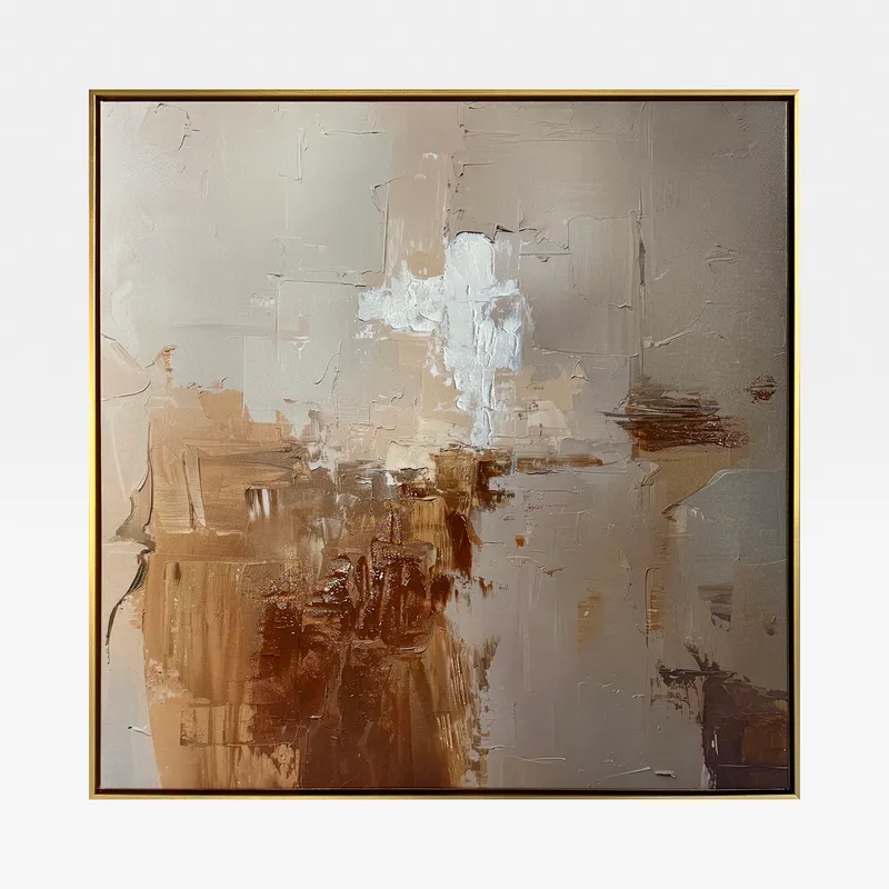 FOLLOW II framed canvas gold - 83x83cm