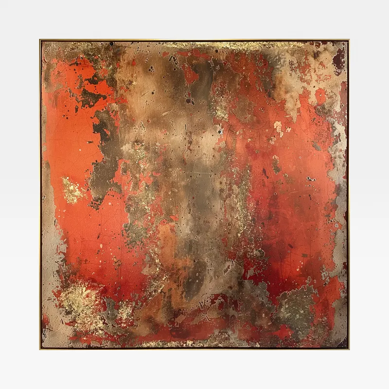 MONDIA I framed canvas gold - 143x143cm