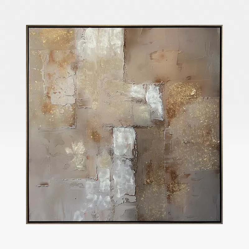 LIFE Style II framed canvas silver - 103x103cm