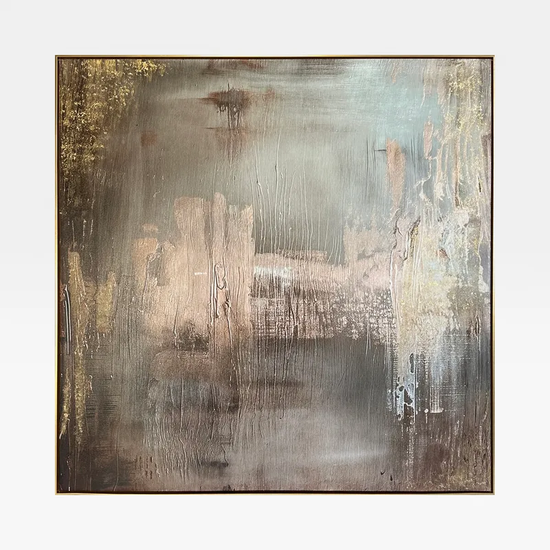 RETRO II framed canvas gold - 143x143cm
