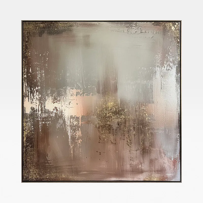 RETRO IV framed canvas silver - 143x143cm