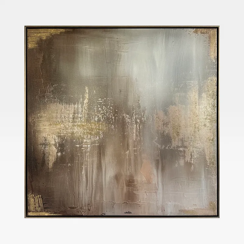 RETRO V framed canvas silver - 103x103cm