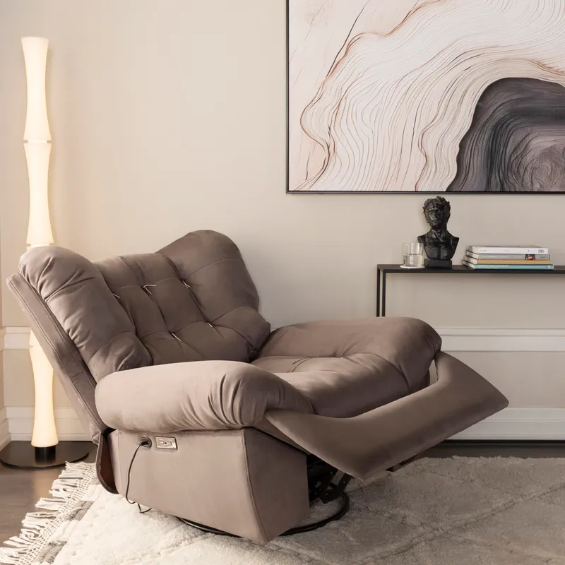 CALM swivel recliner armchair grey