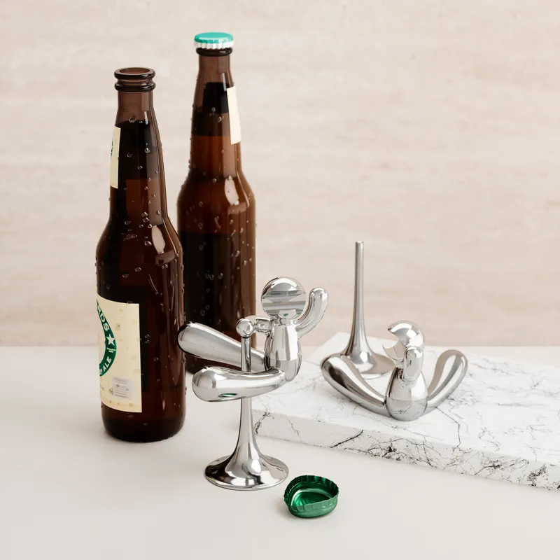 BUDDY rodeo bottle opener with stand chrome