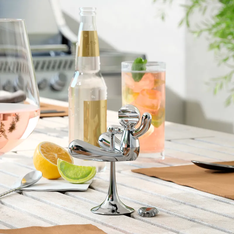 BUDDY rodeo bottle opener with stand chrome