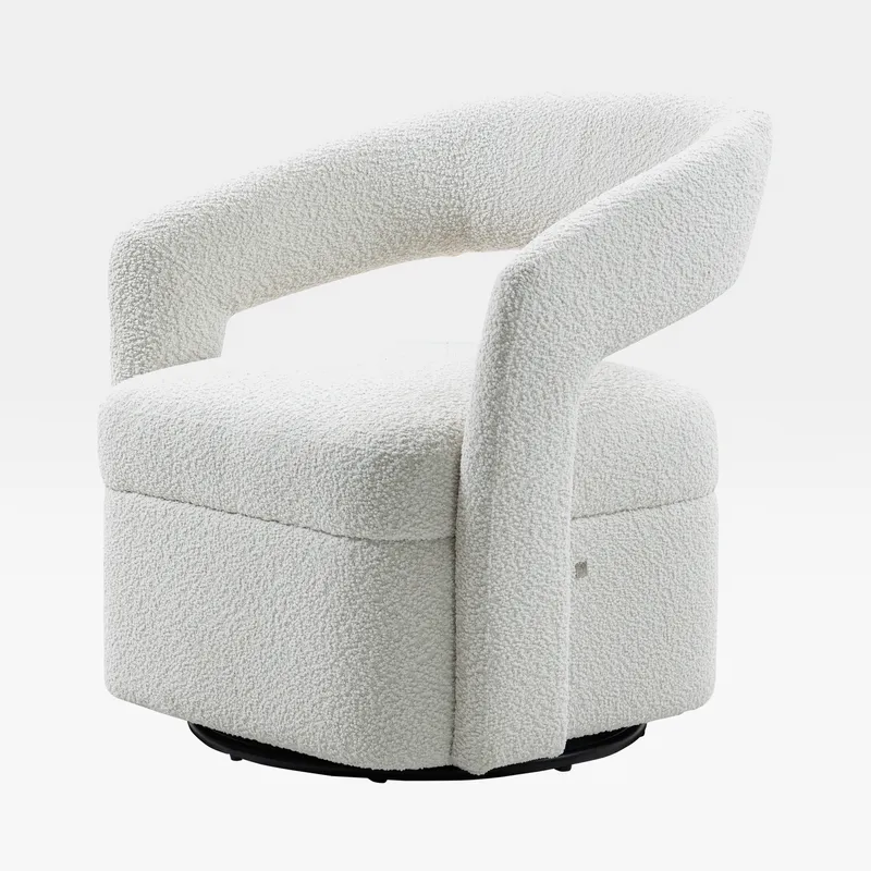 REPOSE swivel armchair white