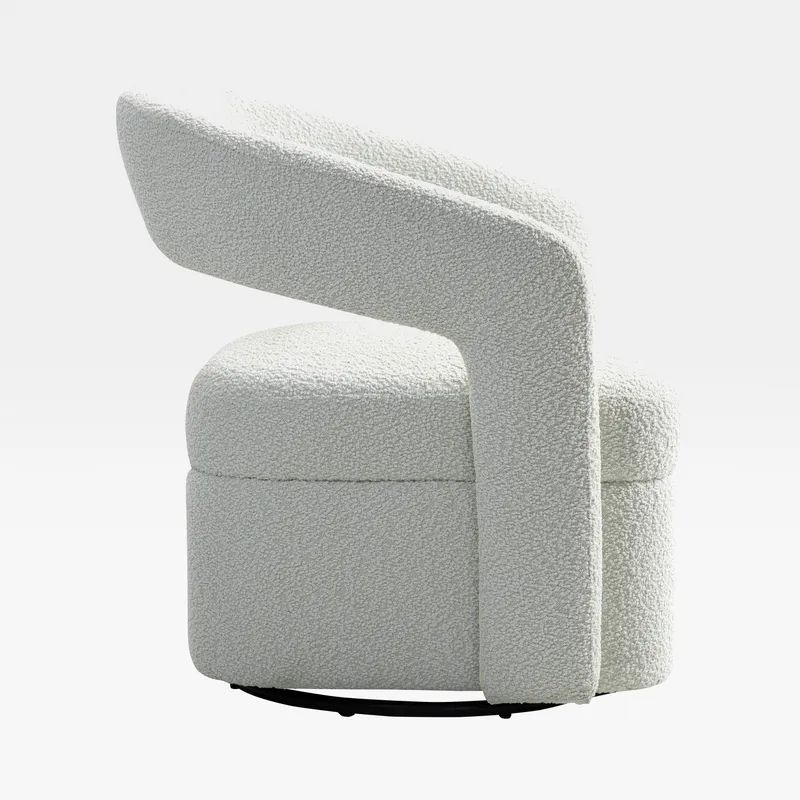 REPOSE swivel armchair white