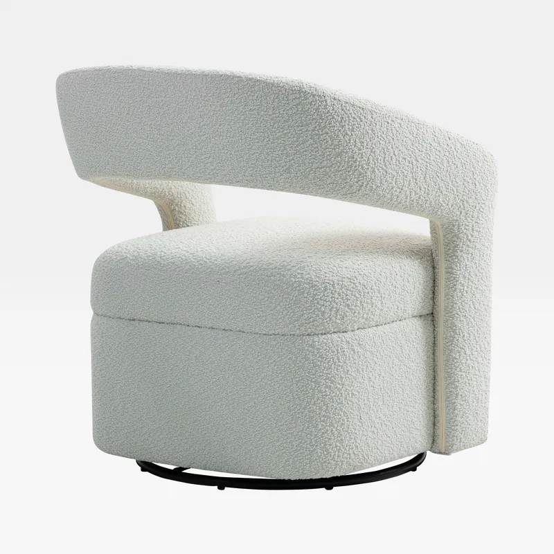 REPOSE swivel armchair white