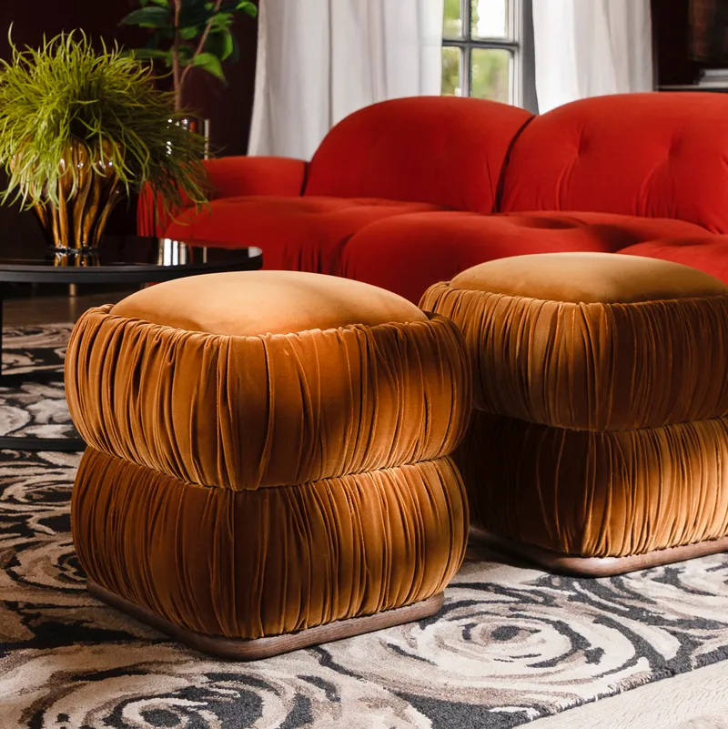 WHIMSY stool mustard - 45x45cm