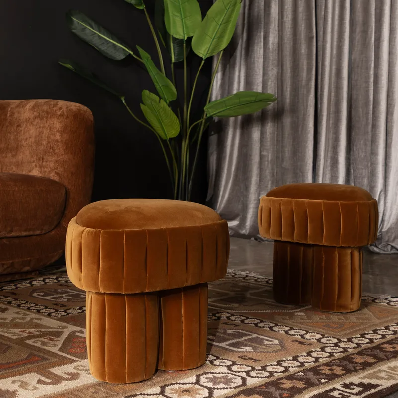 EMBER stool mustard - 45x44cm