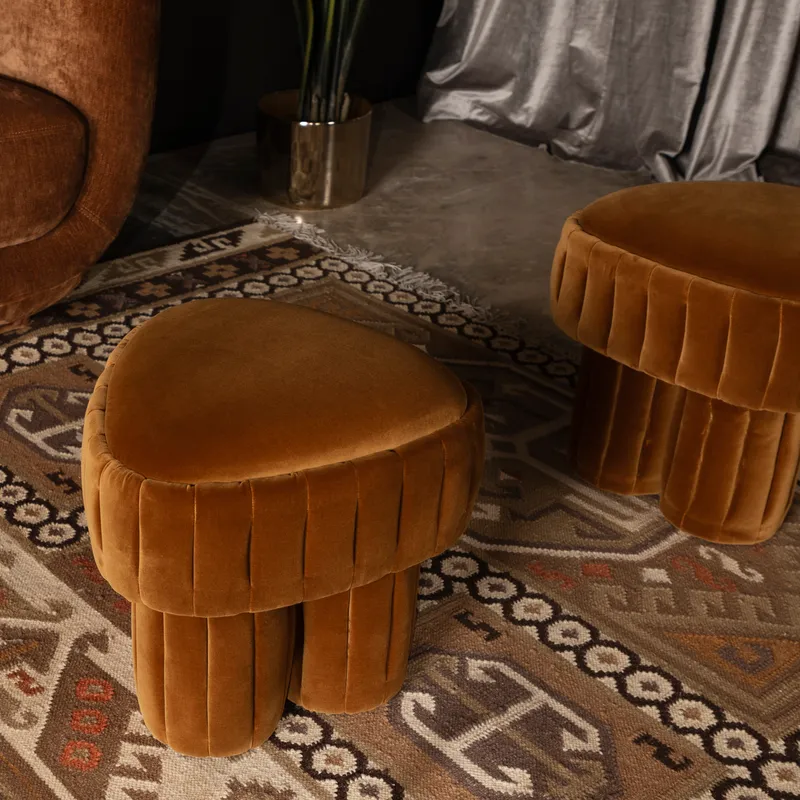EMBER stool mustard - 45x44cm