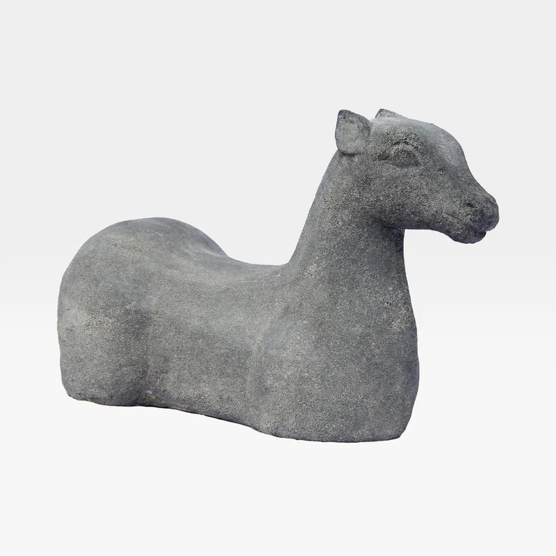 ABSTRACT horse decoration grey - H20cm