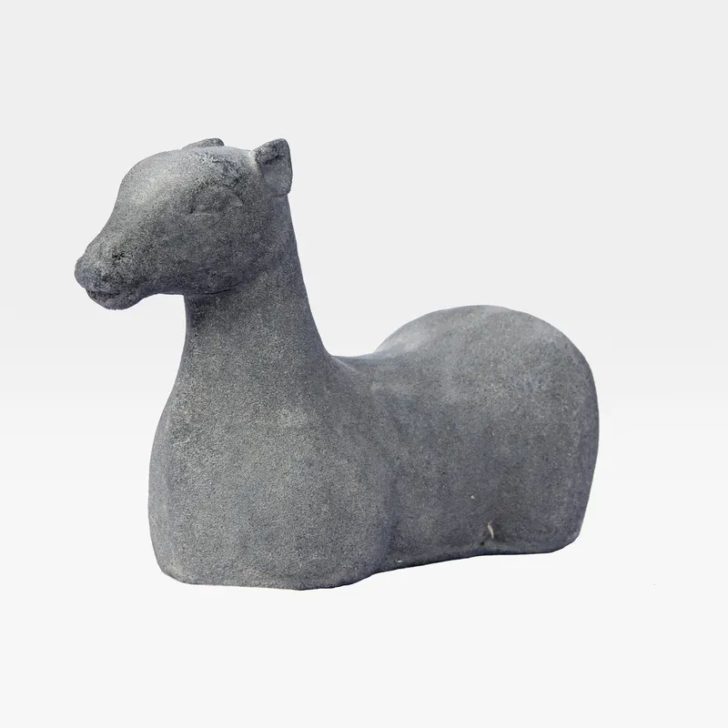 ABSTRACT horse decoration grey - H20cm