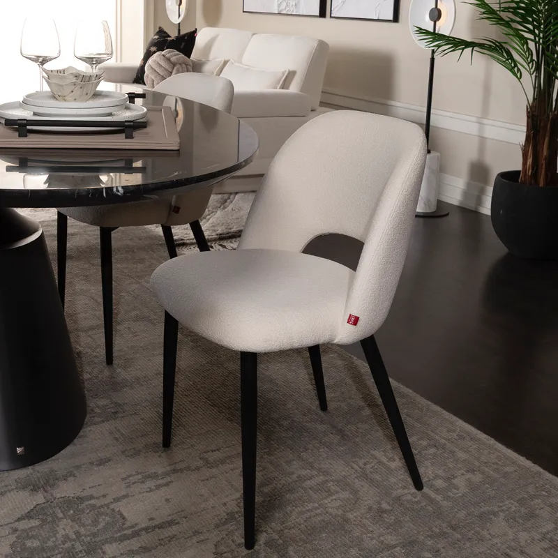 DOYLE dining chair white/black