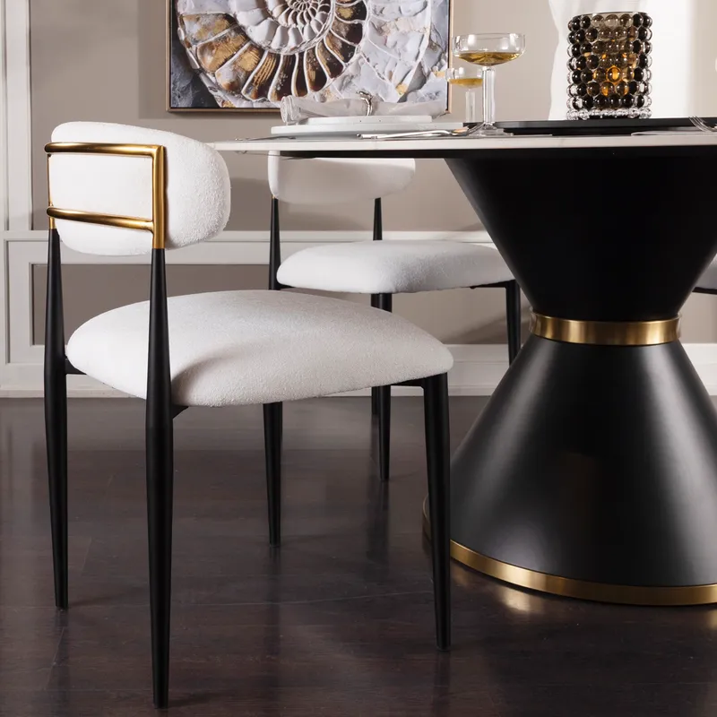 HARLOW dining table white/black - dia 150cm