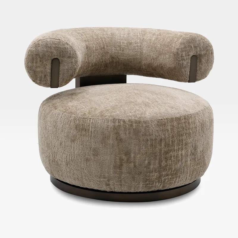 DIA swivel armchair brown