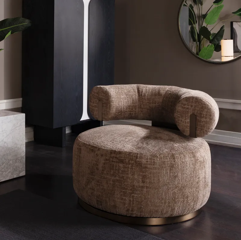 DIA swivel armchair brown