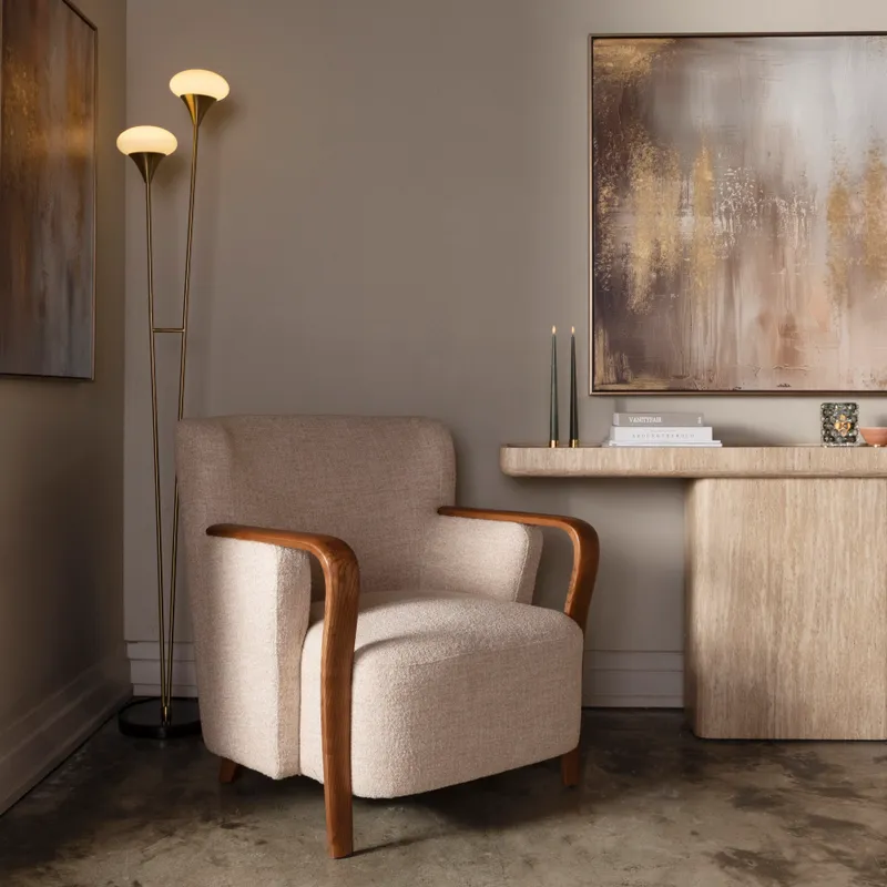 ELCHE floor lamp white/bronze - H176cm