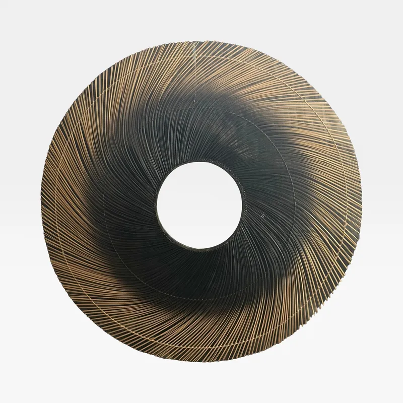 SUN wall mirror natural/black - dia 120cm