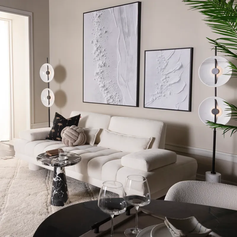 CATE 3 seater sofa bed white