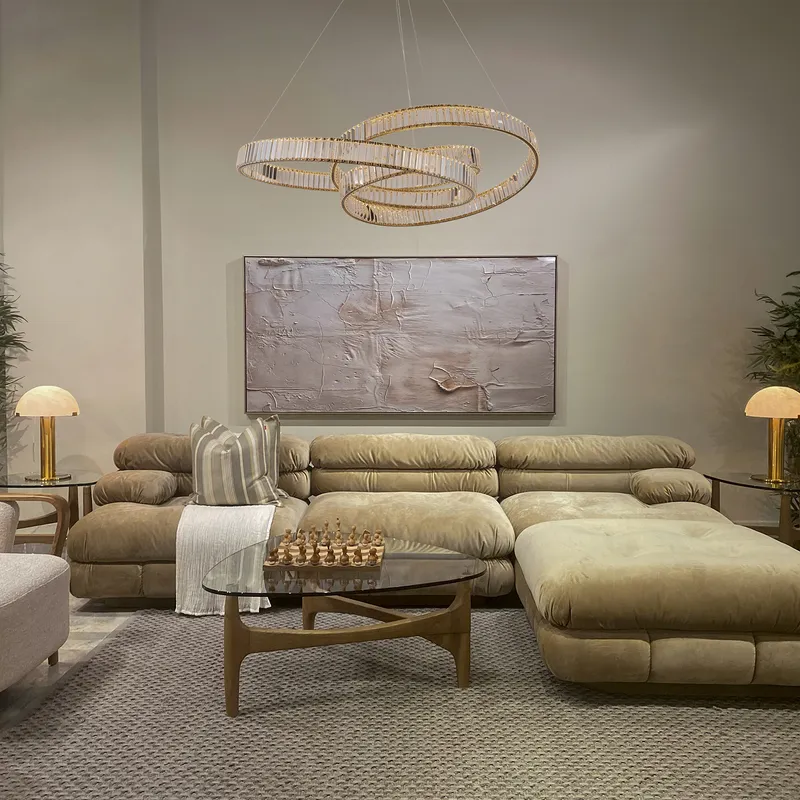 RASON coffee table clear/brown - 90x90cm