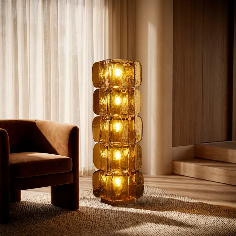 SHITAKI floor lamp green/brass -H140cm