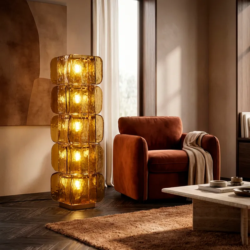 SHITAKI floor lamp green/brass -H140cm
