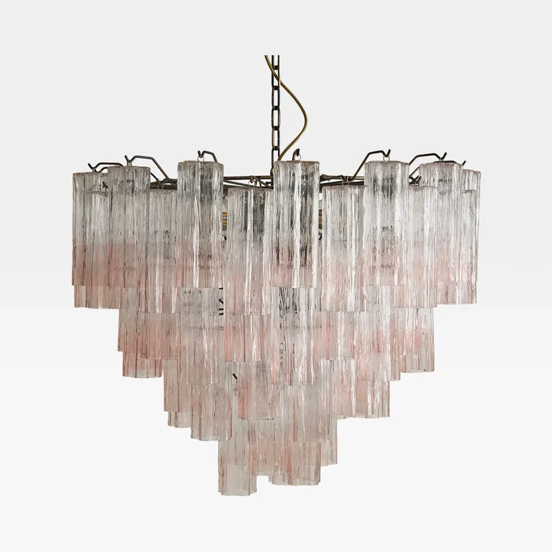 OLIVIA chandelier pink/brass - dia 75cm