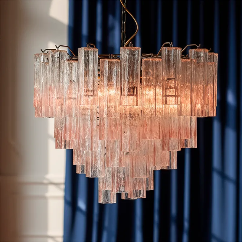 OLIVIA chandelier pink/brass - dia 75cm