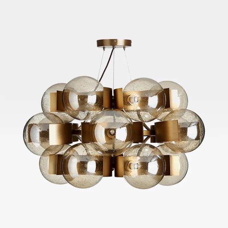 UNIVERS chandelier amber/brass - dia 82cm