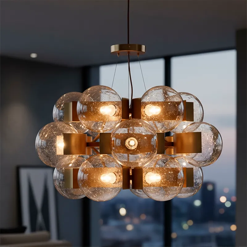 UNIVERS chandelier amber/brass - dia 82cm