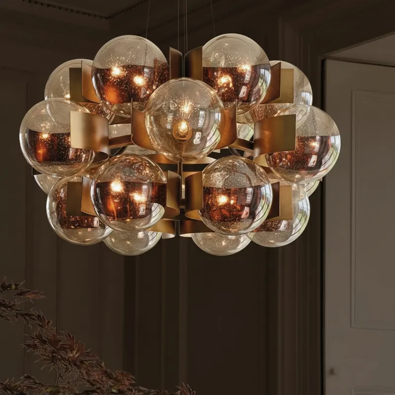 UNIVERS chandelier amber/brass - dia 82cm