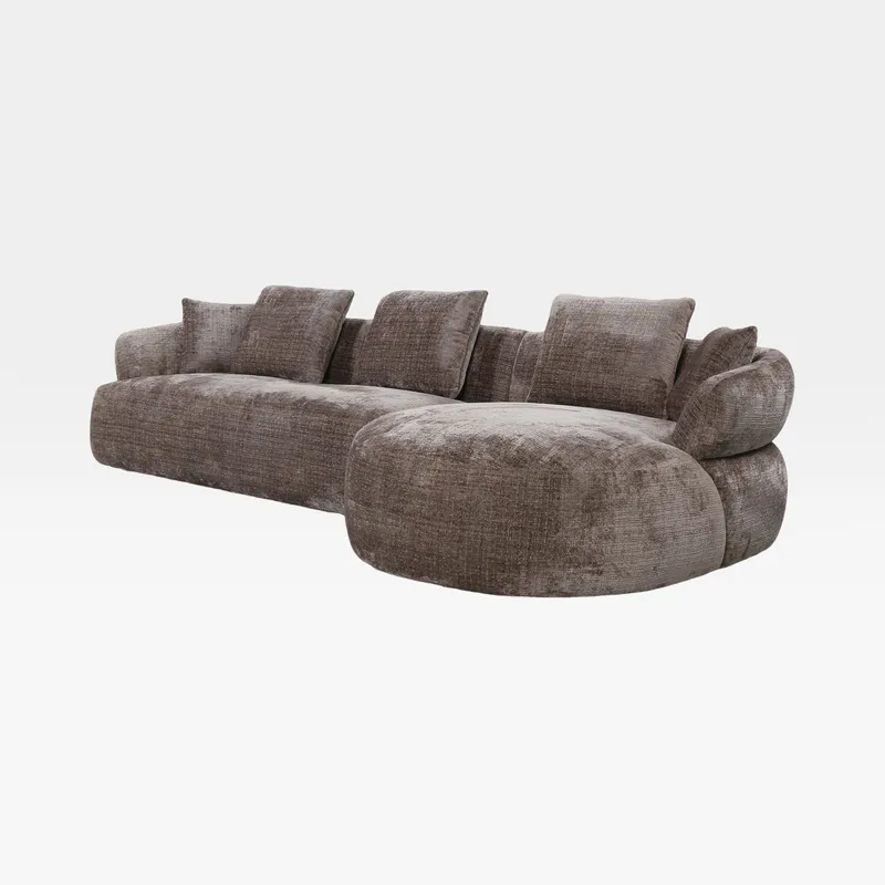 CREMONA 2 seater sofa with right chaise brown