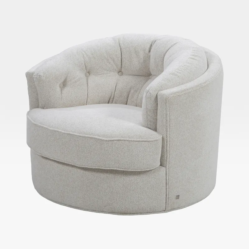 NIGHT swivel armchair white
