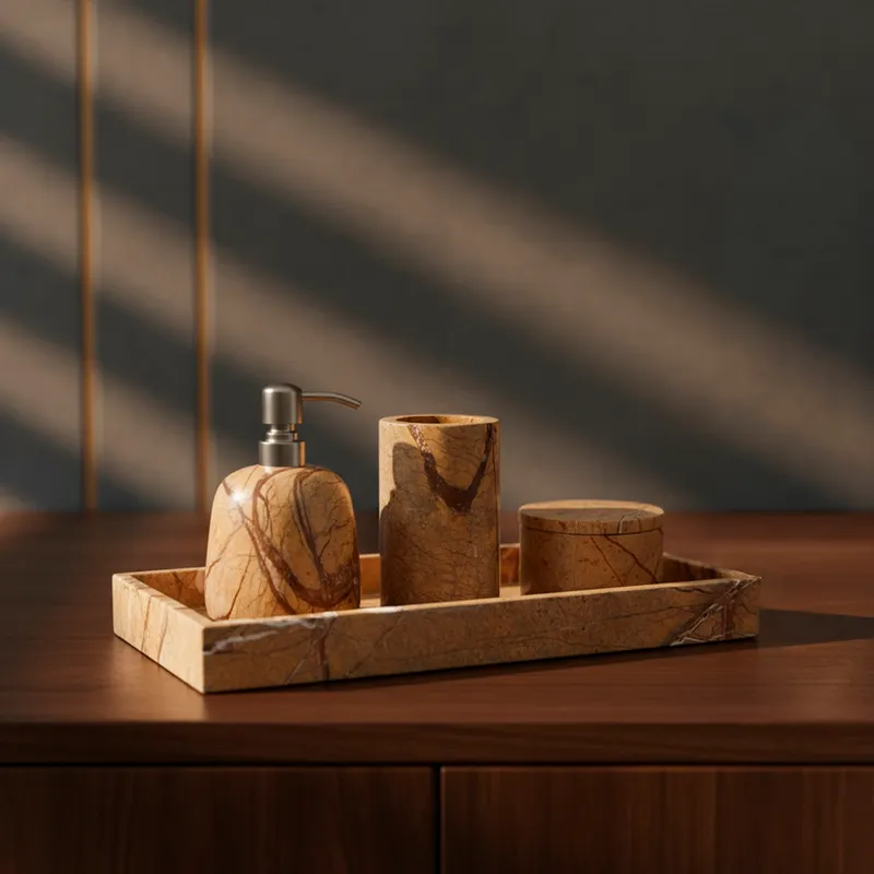 TIVORA bath brown set of 4