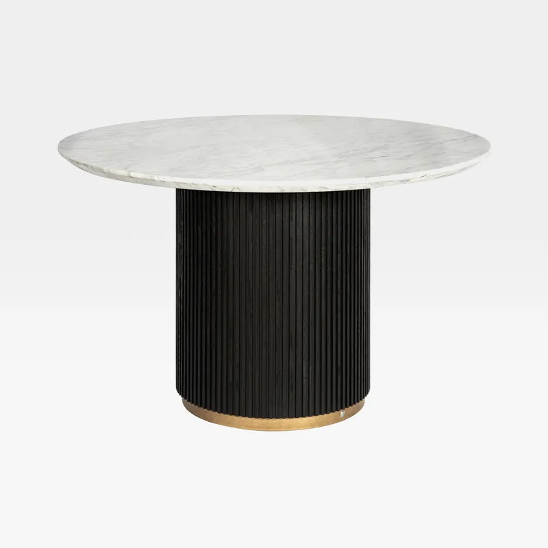 AURELIA dining table white/black - dia 120cm