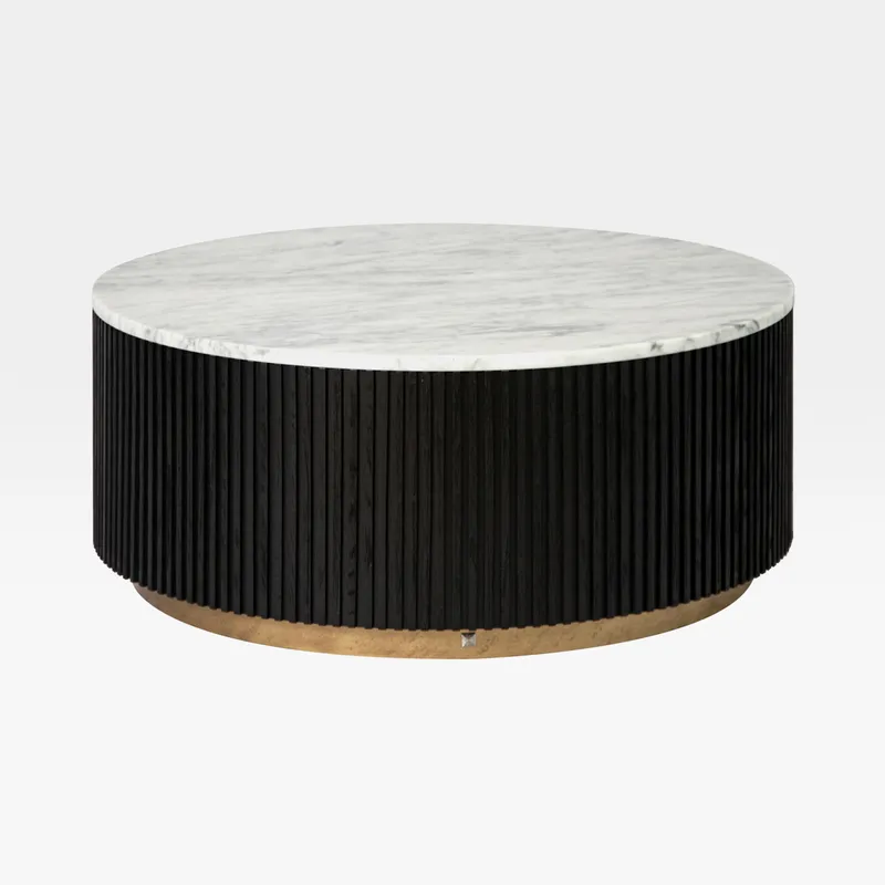 AURELIA coffee table white/black - dia 90cm