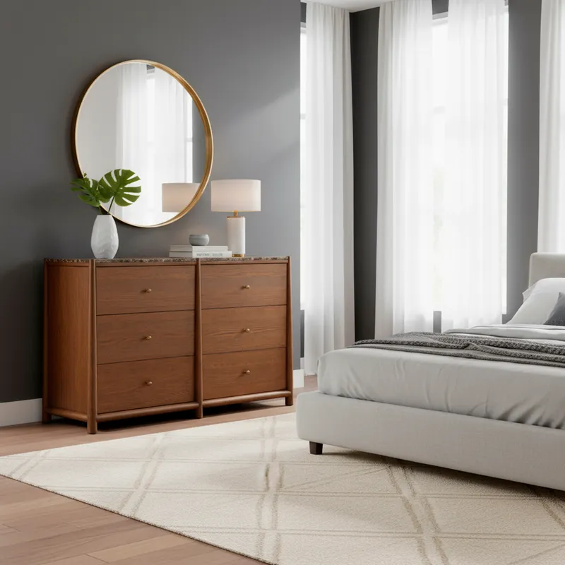 ZYRA chest of 6 drawers brown