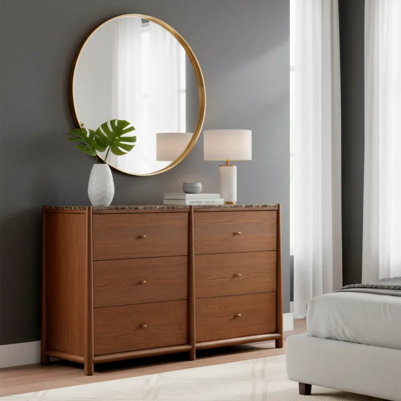 ZYRA chest of 6 drawers brown